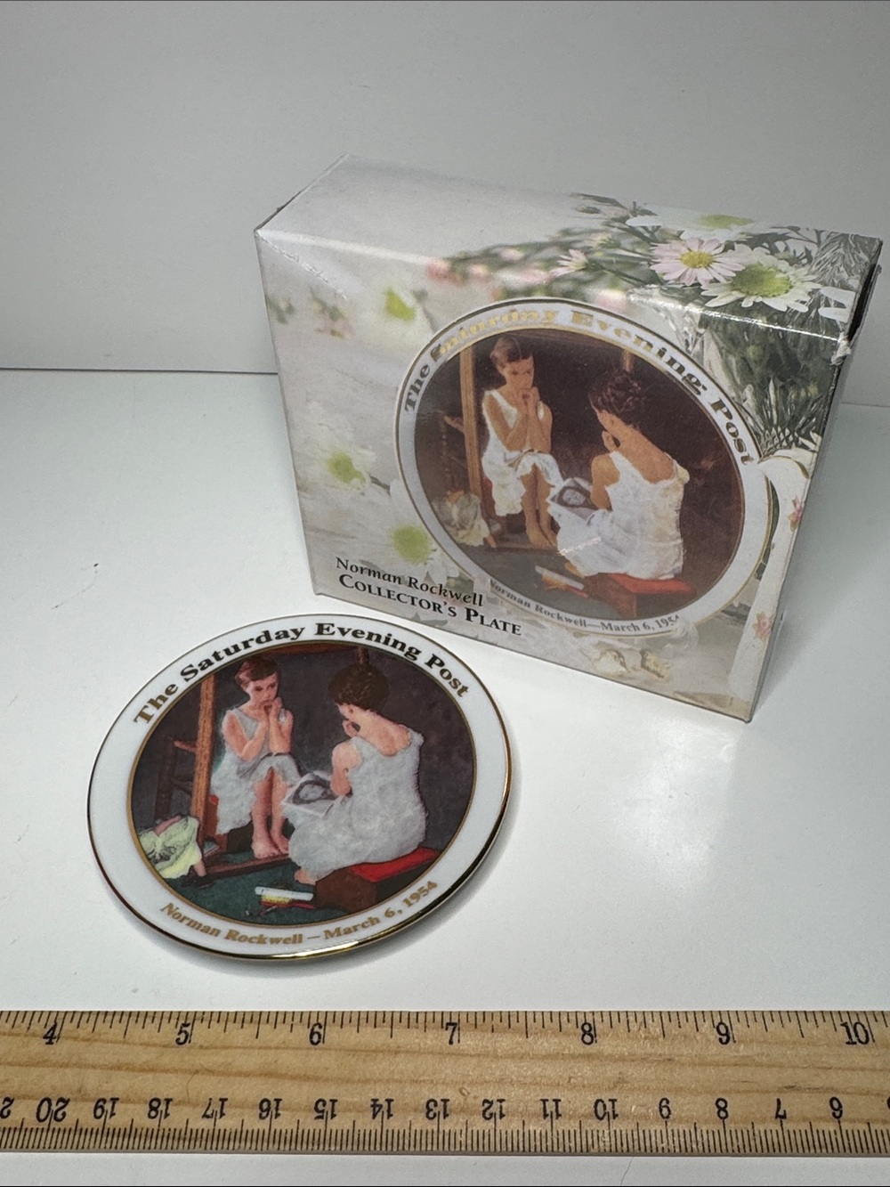 vintage Norman Rockwell "Girl at the Mirror" mini collector's plate